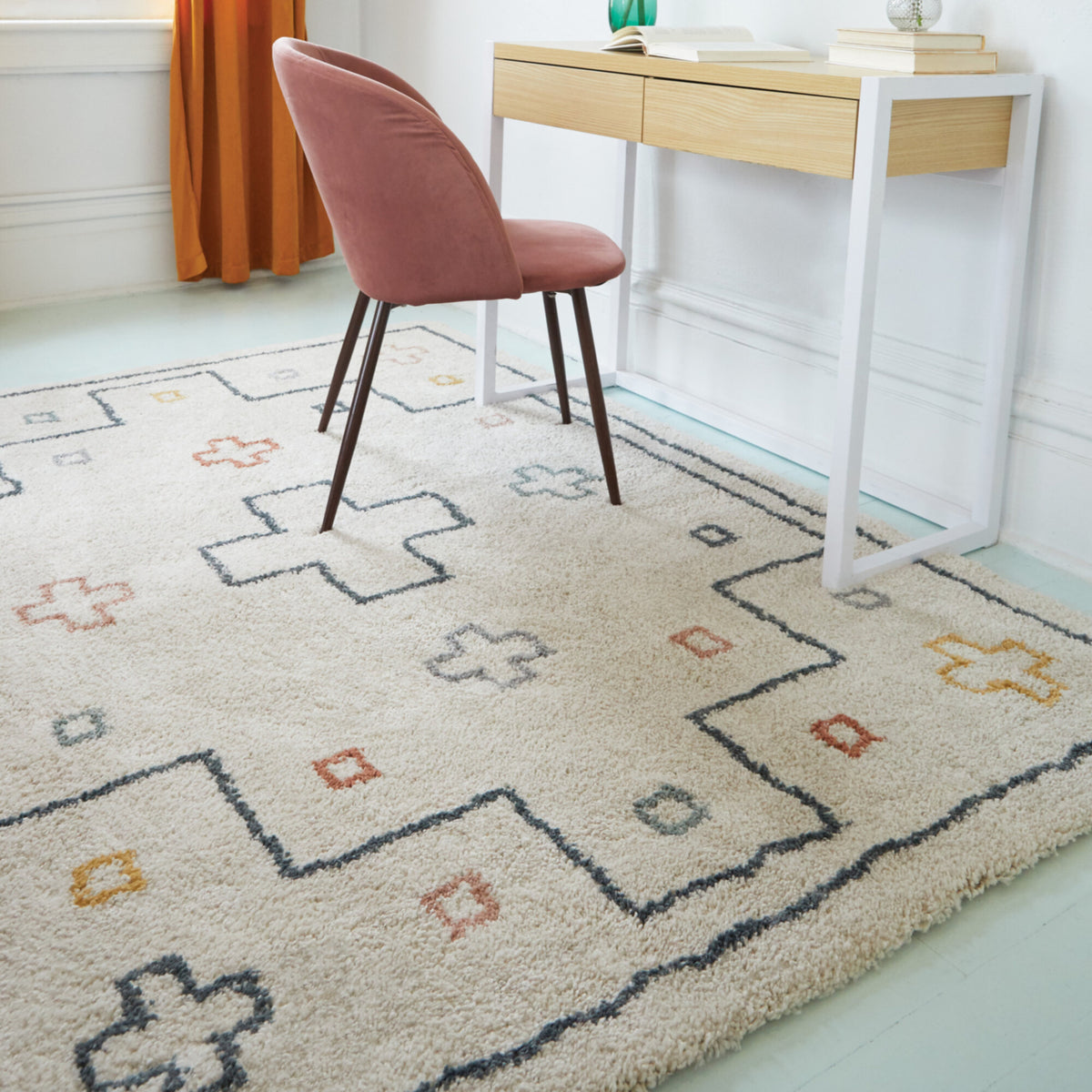 Marcano Geometric Shag Area Rug