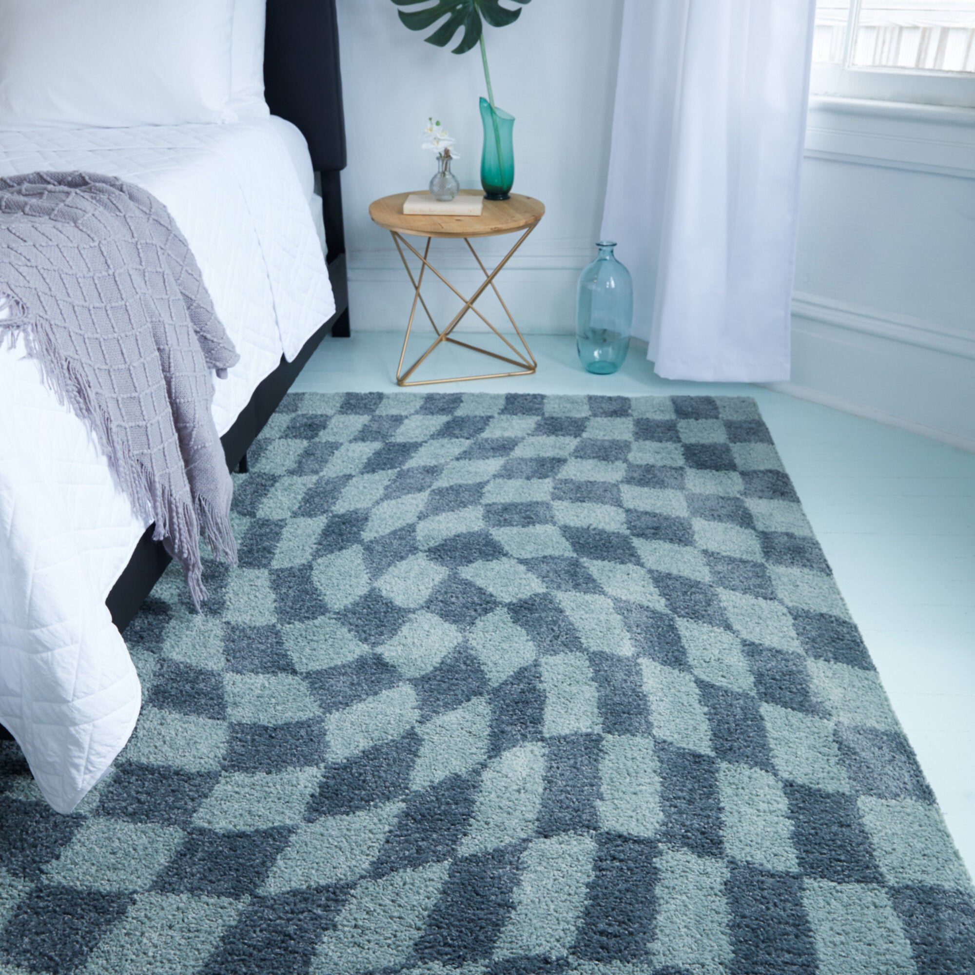 Luther Modern Checkered Shag Area Rug - Balta Rugs