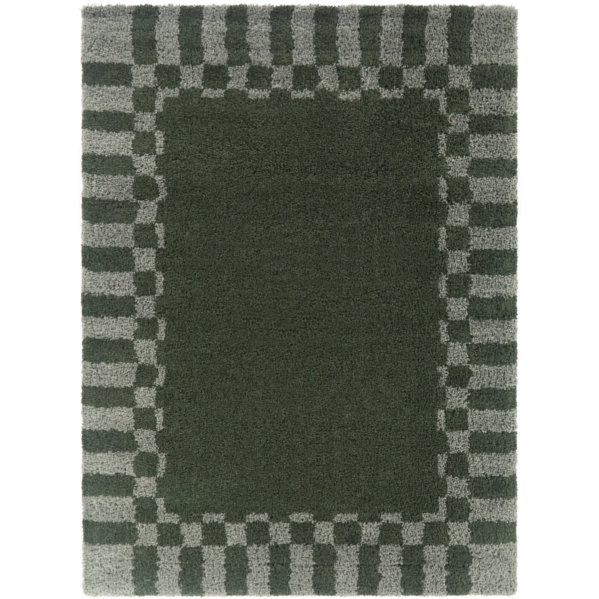 Checkered Border Area Rug