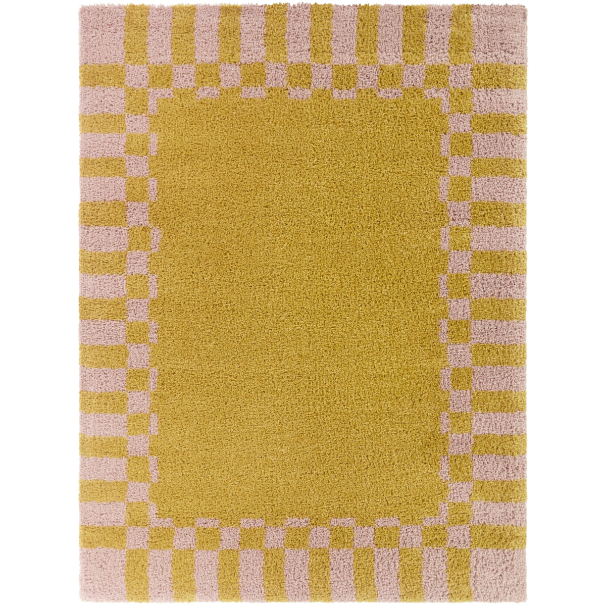 Checkered Border Area Rug
