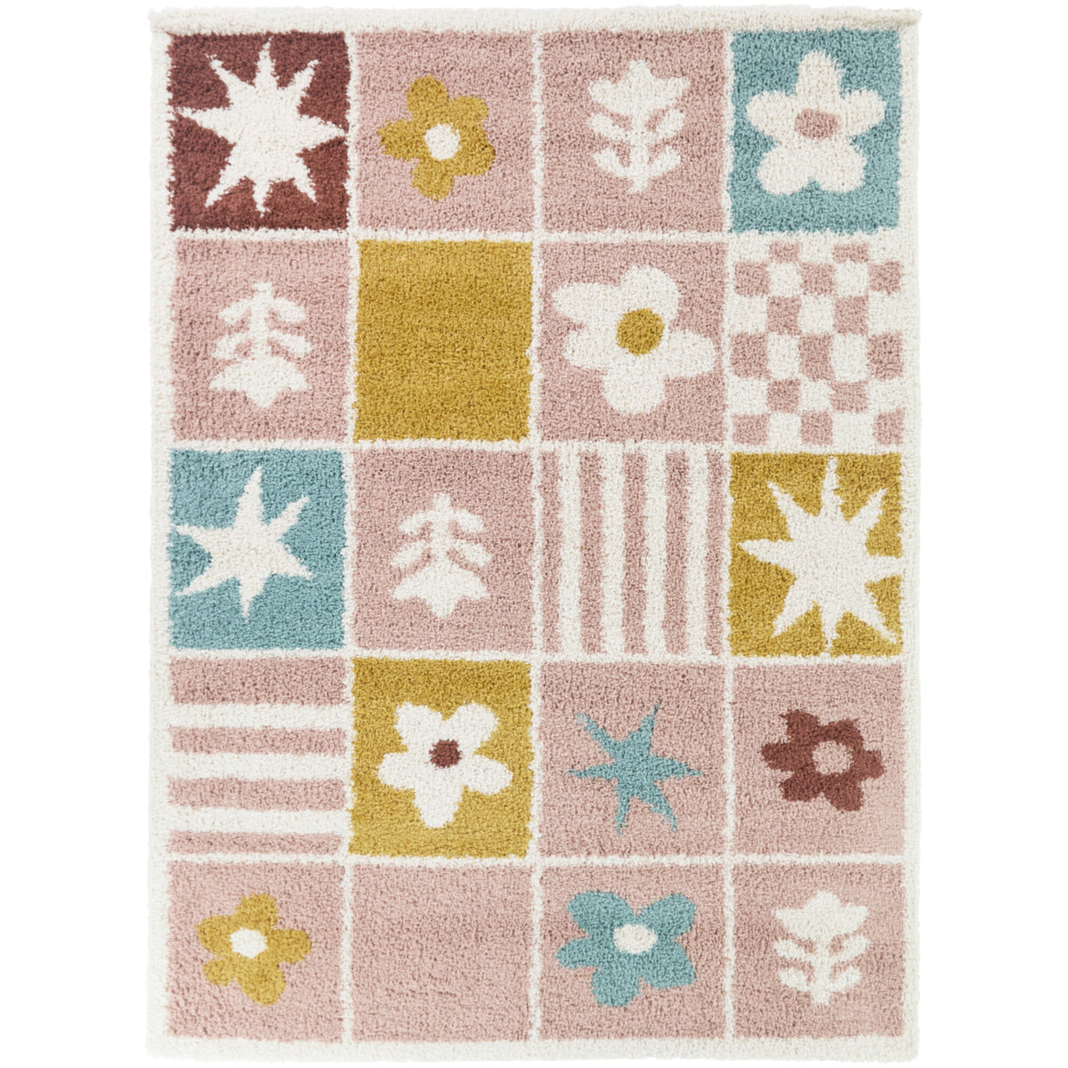 Kids Colorblock Icon Area Rug