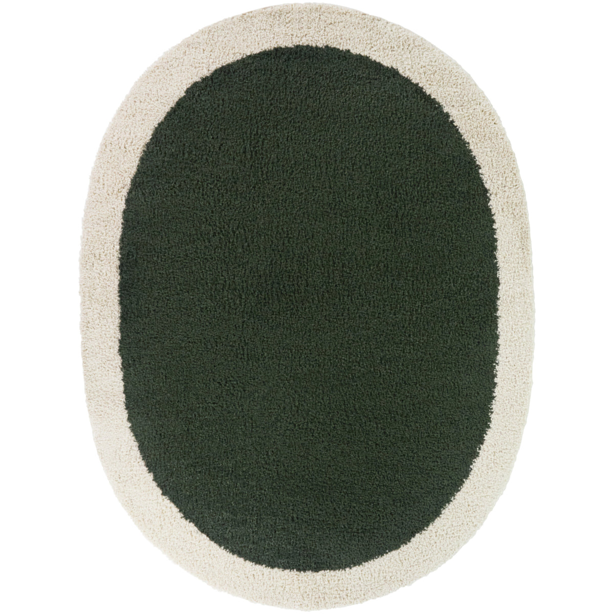 Odelle Solid Border Oval Area Rug