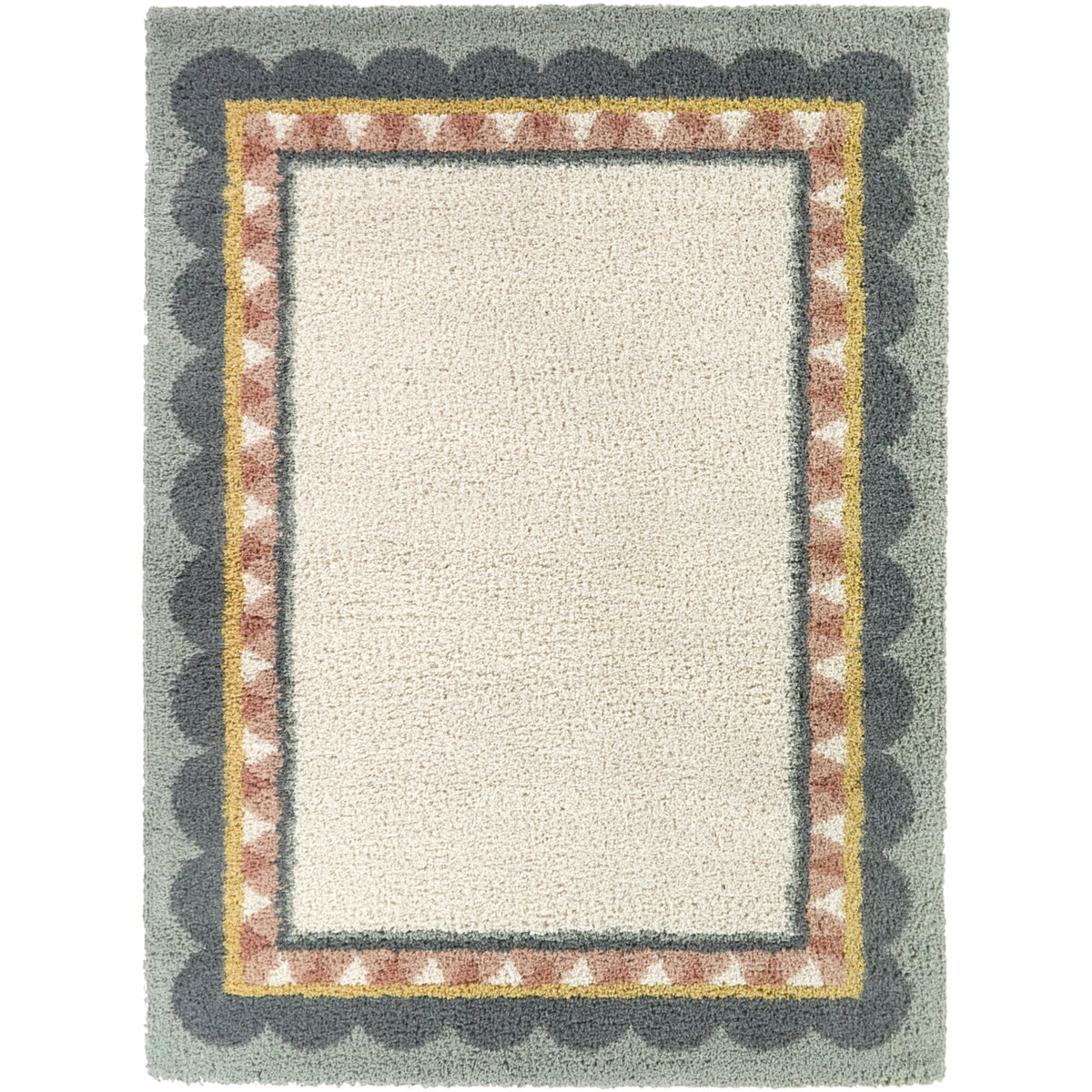 Ginette Scallop Border Area Rug