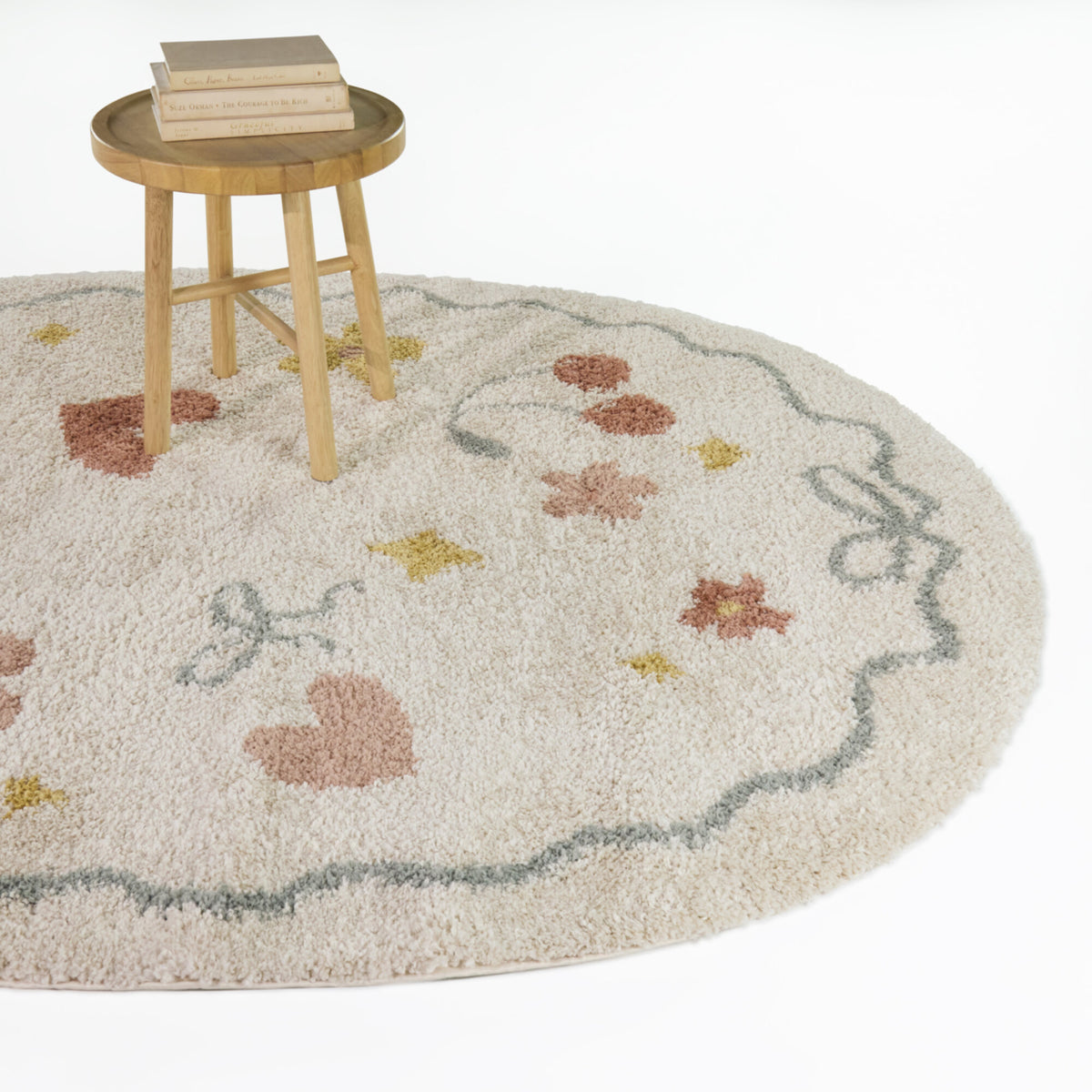 Cherie Youth Icons Ribbon Border Area Rug