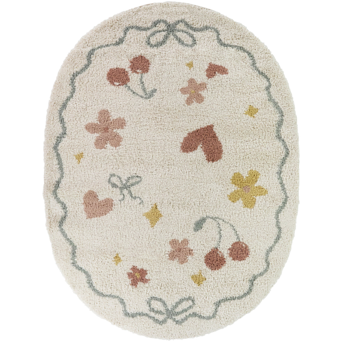 Cherie Youth Icons Ribbon Border Area Rug
