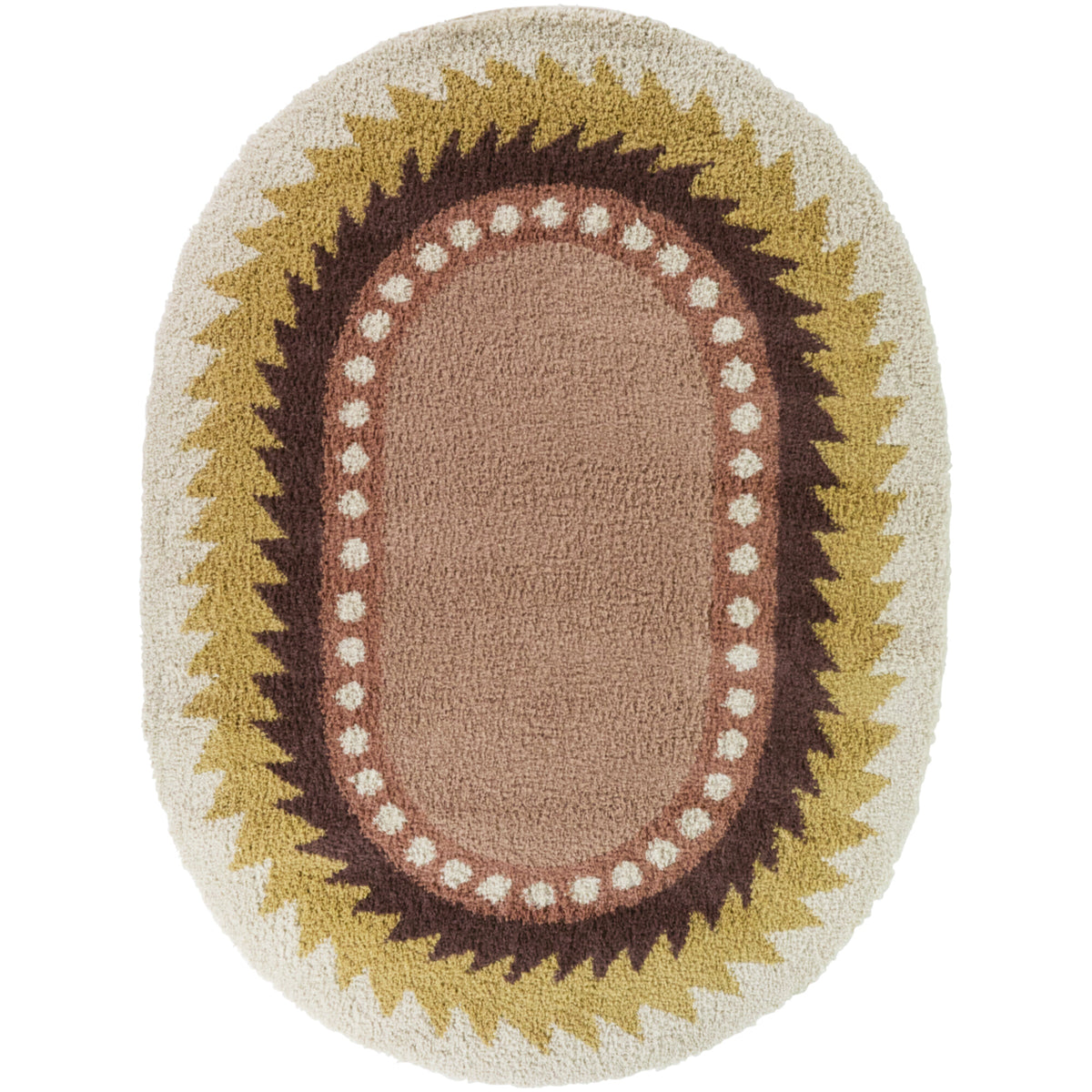 Machado Triangular Border Oval Area Rug