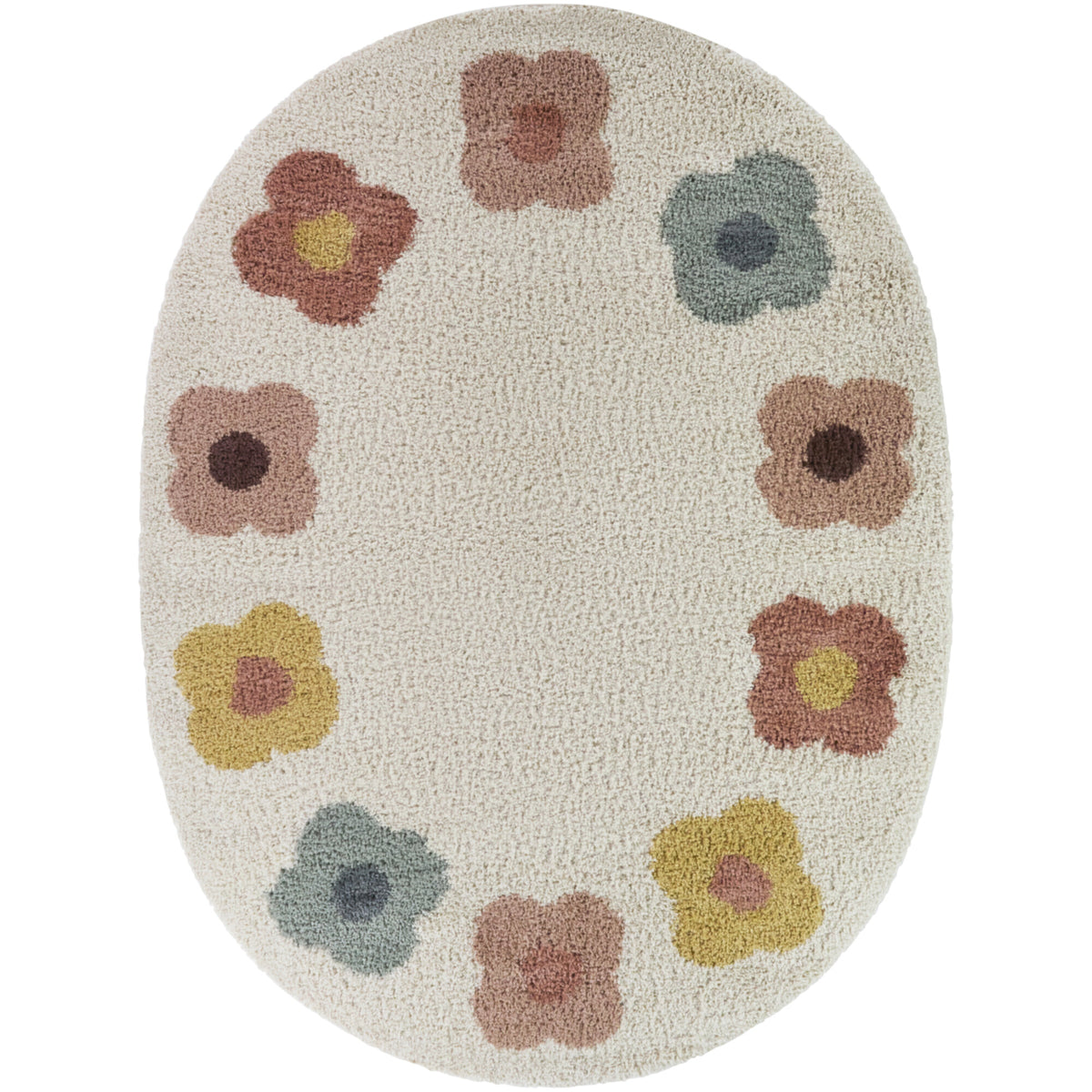 Laurel Flower Border Area Rug