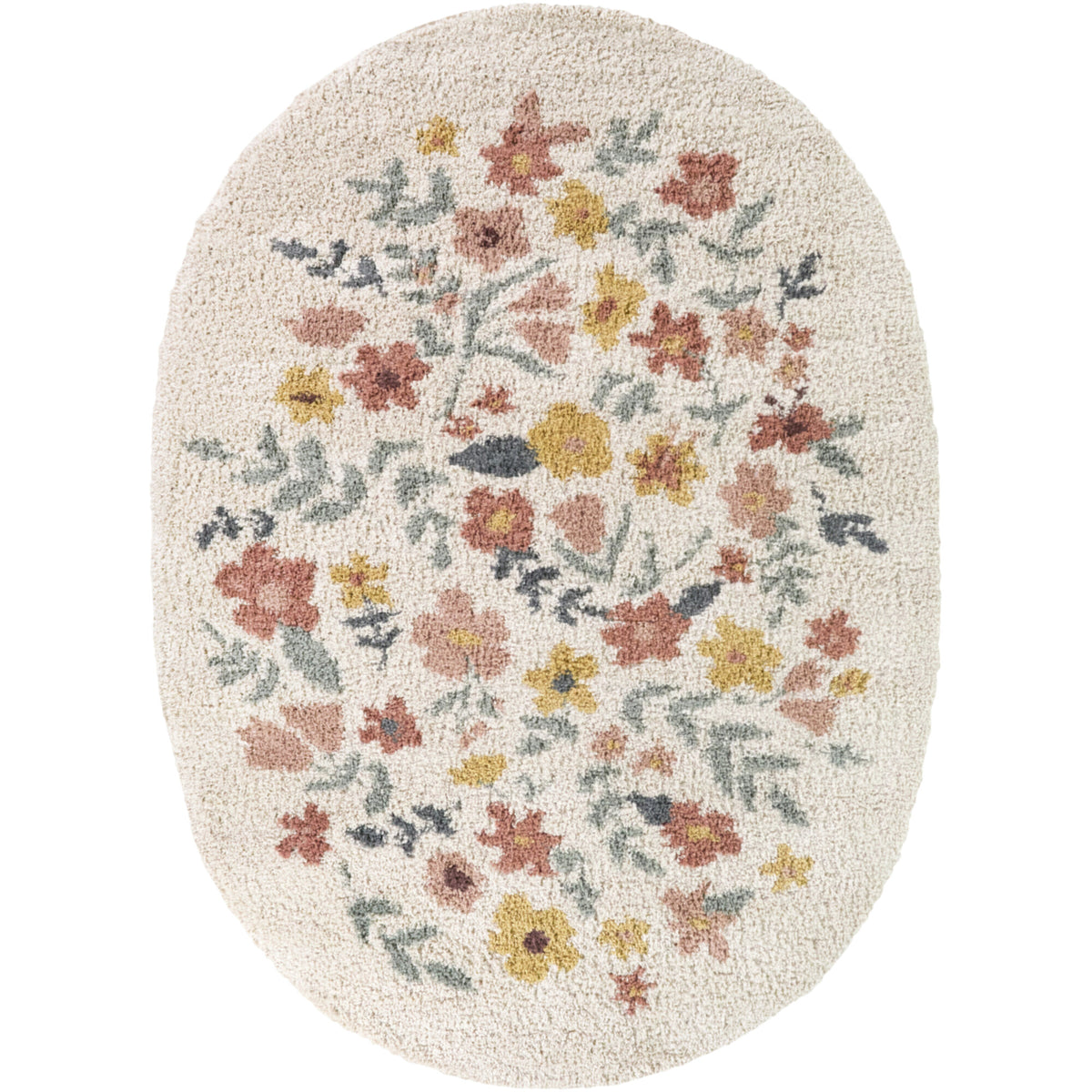 Fairvew Tossed Floral Oval Area Rug
