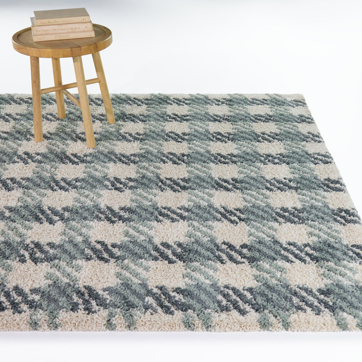 Halston Kids Modern Plaid Area Rug