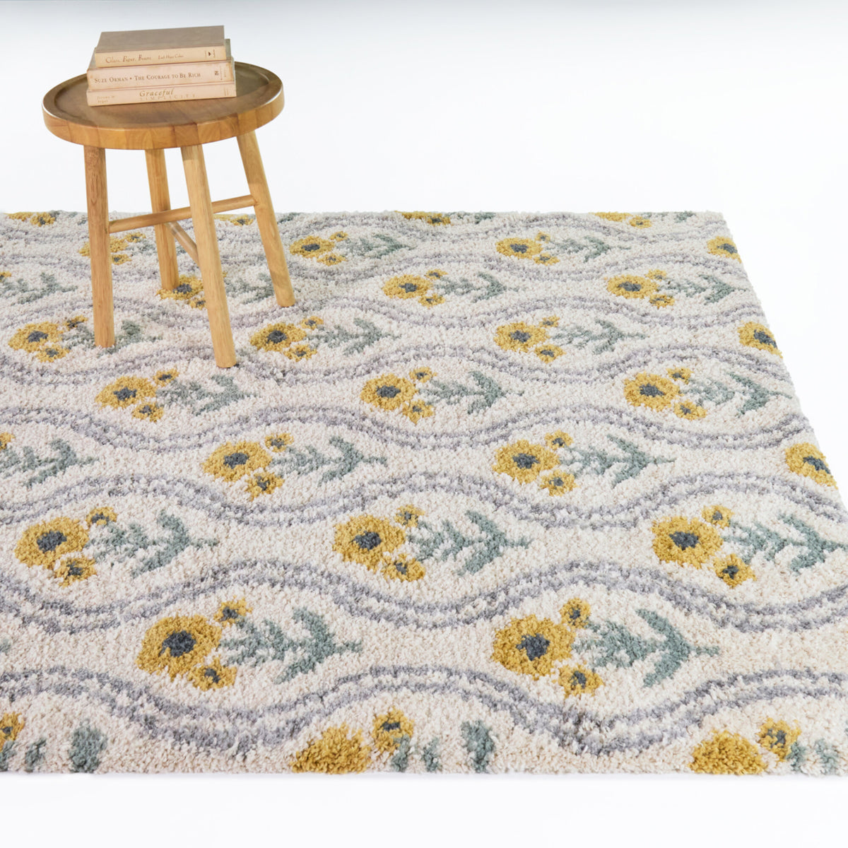Dahlia Striped Floral Area Rug