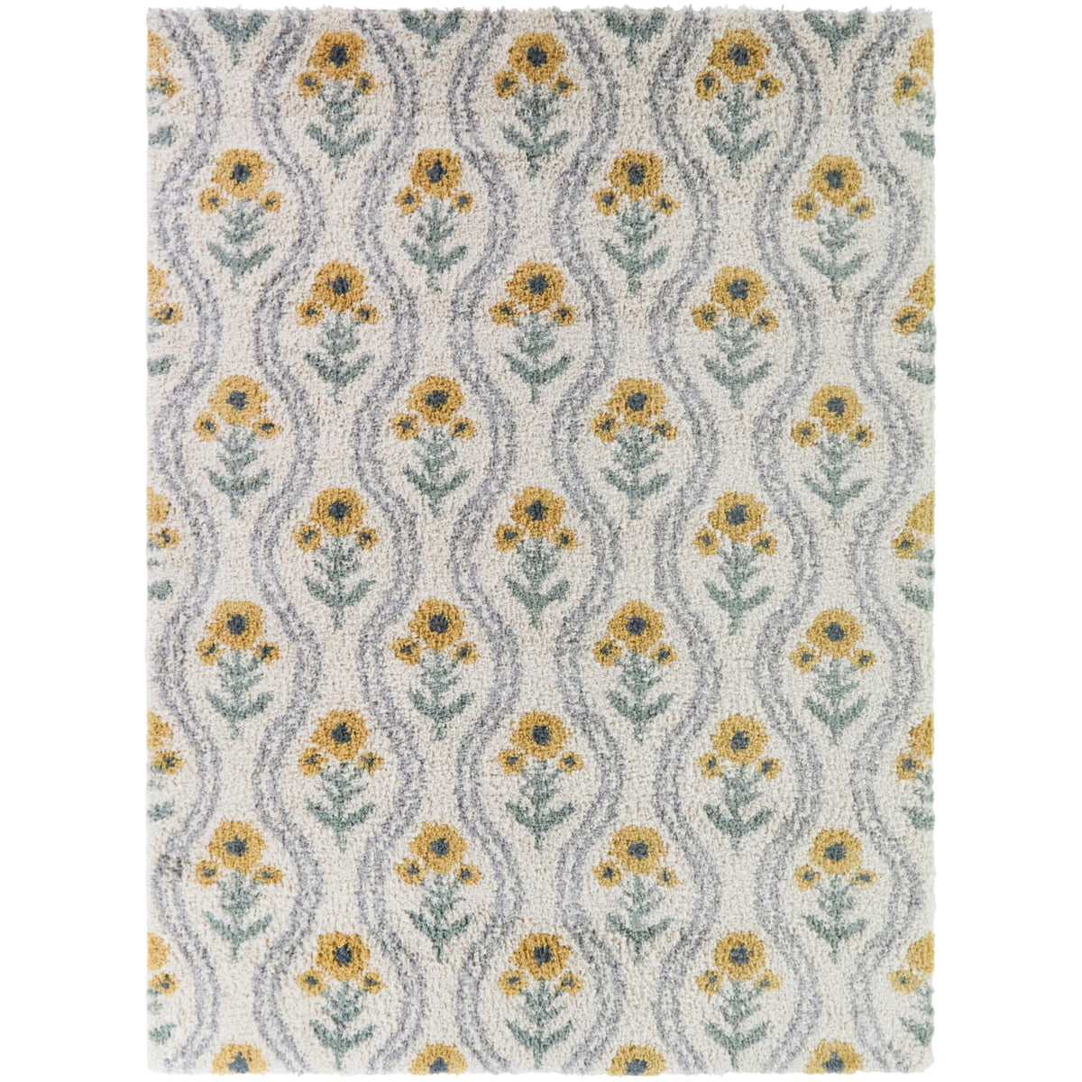 Dahlia Striped Floral Area Rug