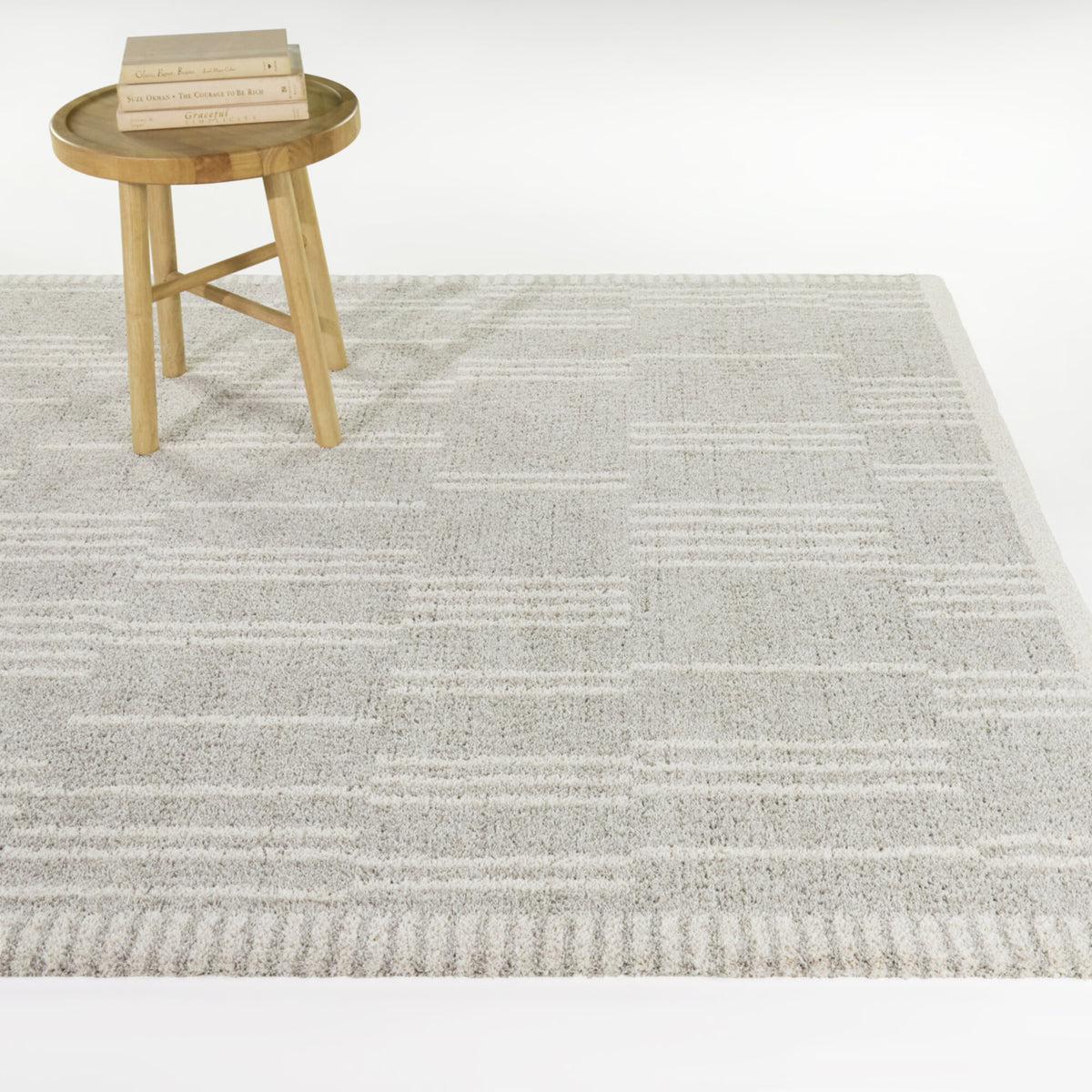 Ulric Distressed Modern Stripe  Area Rug