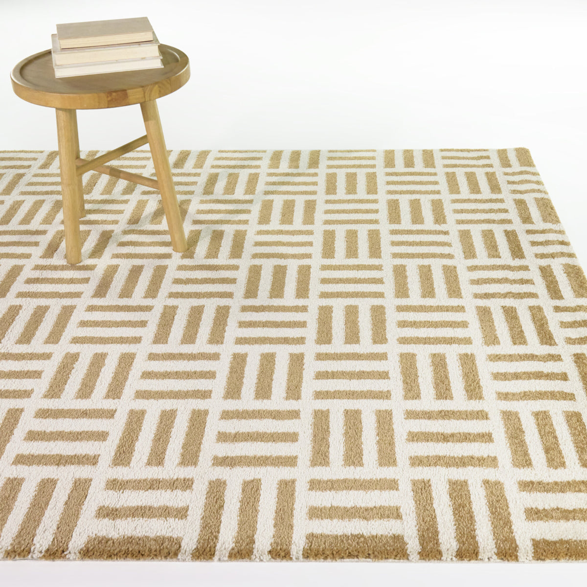 Basketweave Geometric Area Rug