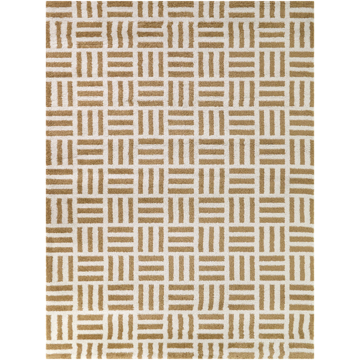 Basketweave Geometric Area Rug