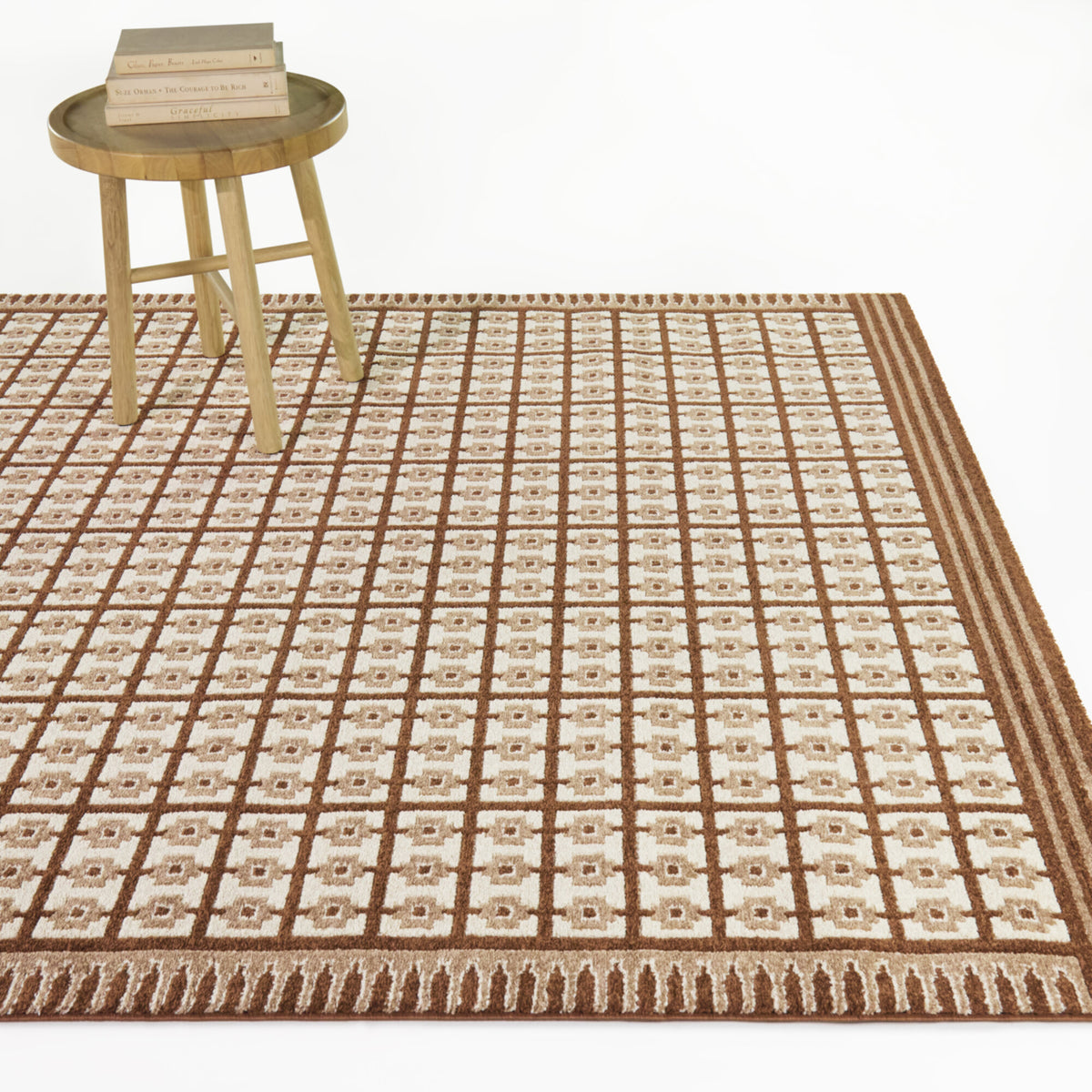 Pompeo Boho Grid Area Rug