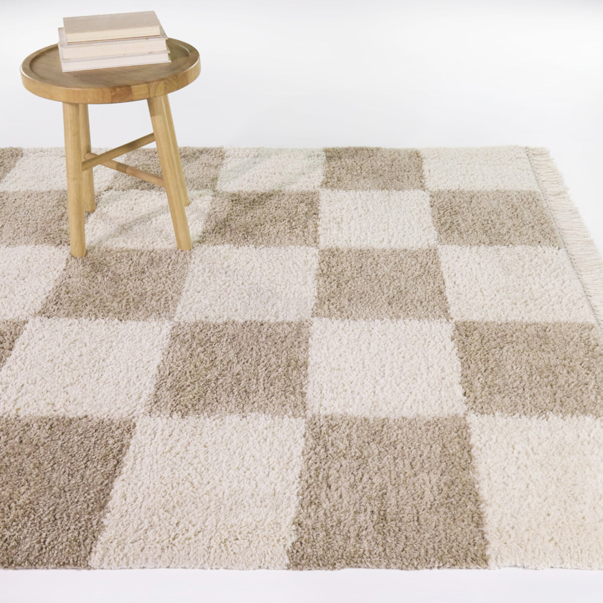 Bruno Checkered Shag Area Rug
