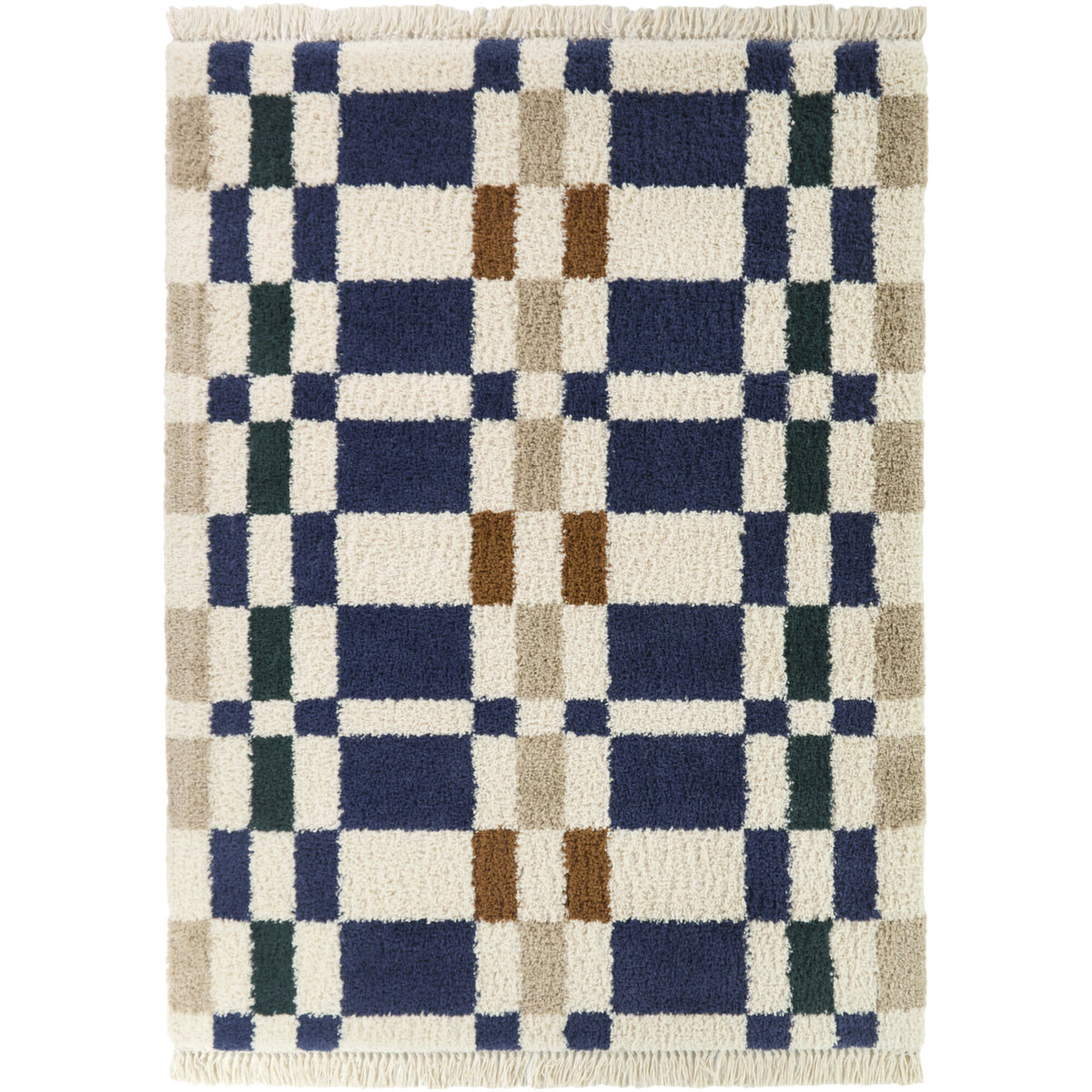 Barnabe Checkered Colorblock Area Rug