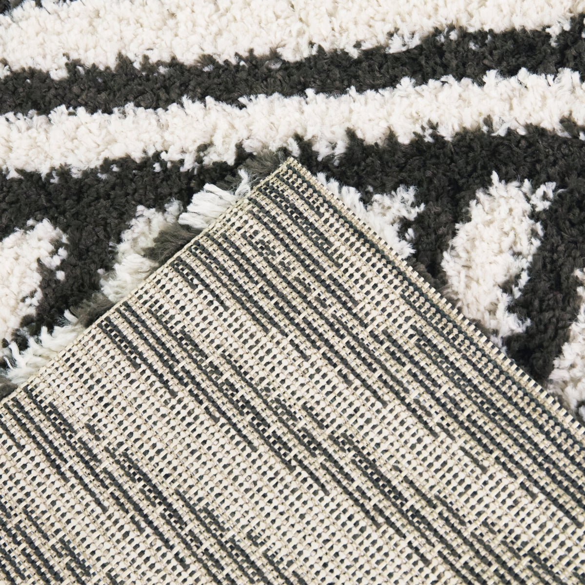 Abstract Stripe Shag Area Rug