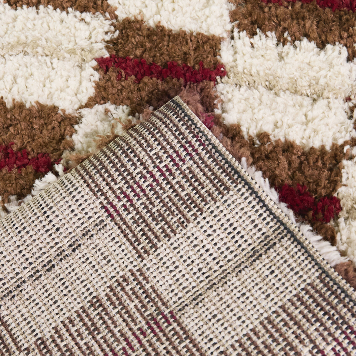 Modern Checkered Shag Area Rug