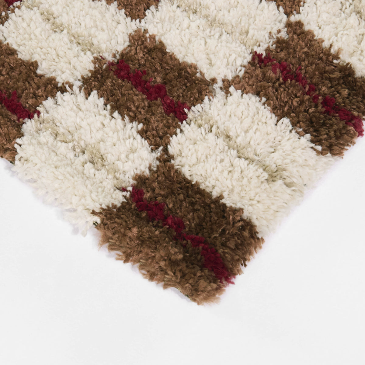 Modern Checkered Shag Area Rug