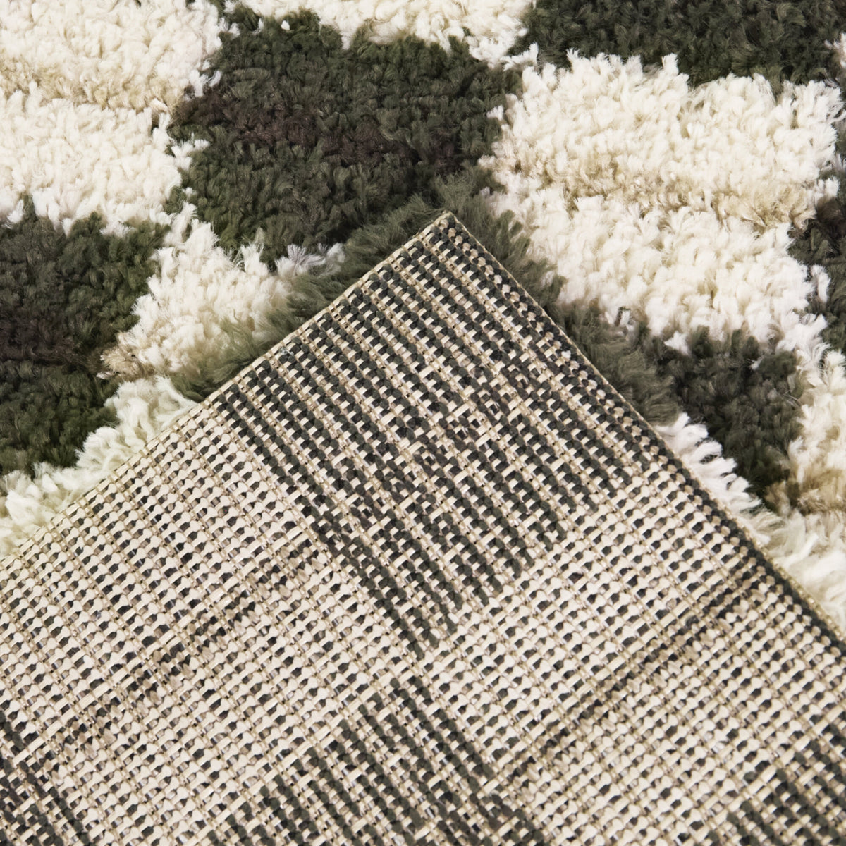 Modern Checkered Shag Area Rug