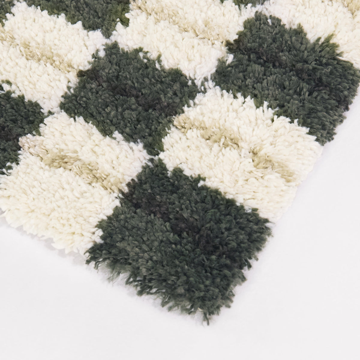 Modern Checkered Shag Area Rug