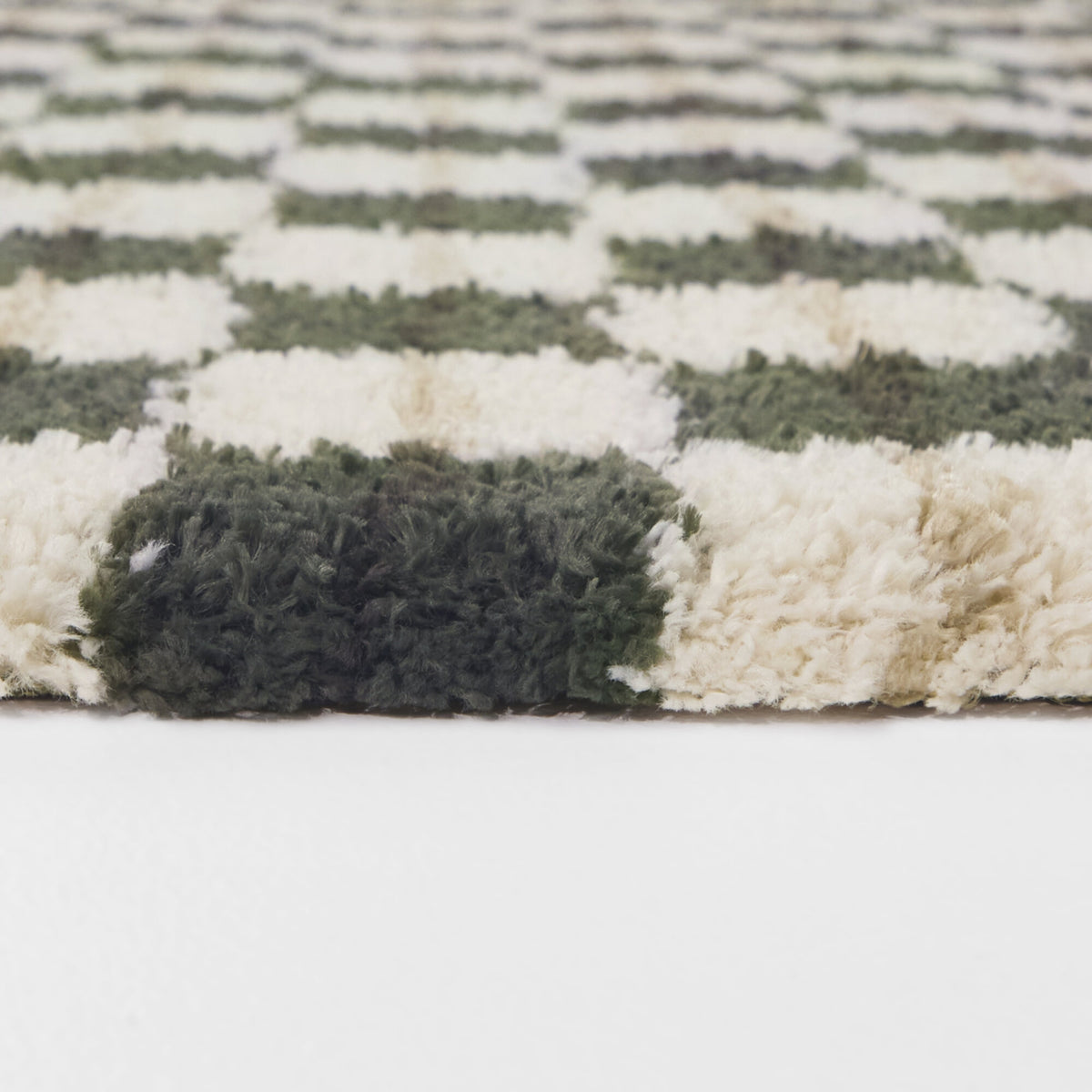 Modern Checkered Shag Area Rug