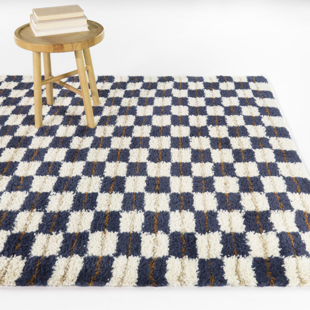 Bateman Modern Checkered Shag Area Rug