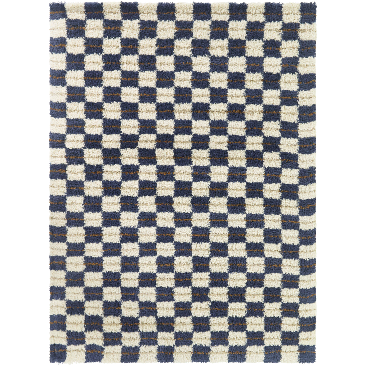Bateman Modern Checkered Shag Area Rug