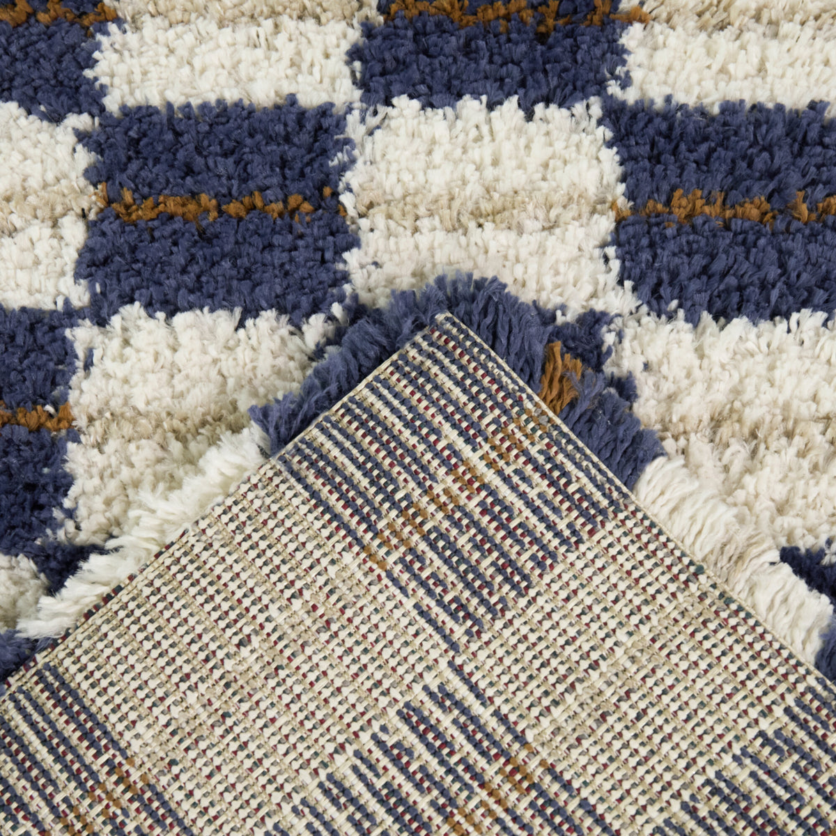 Bateman Modern Checkered Shag Area Rug