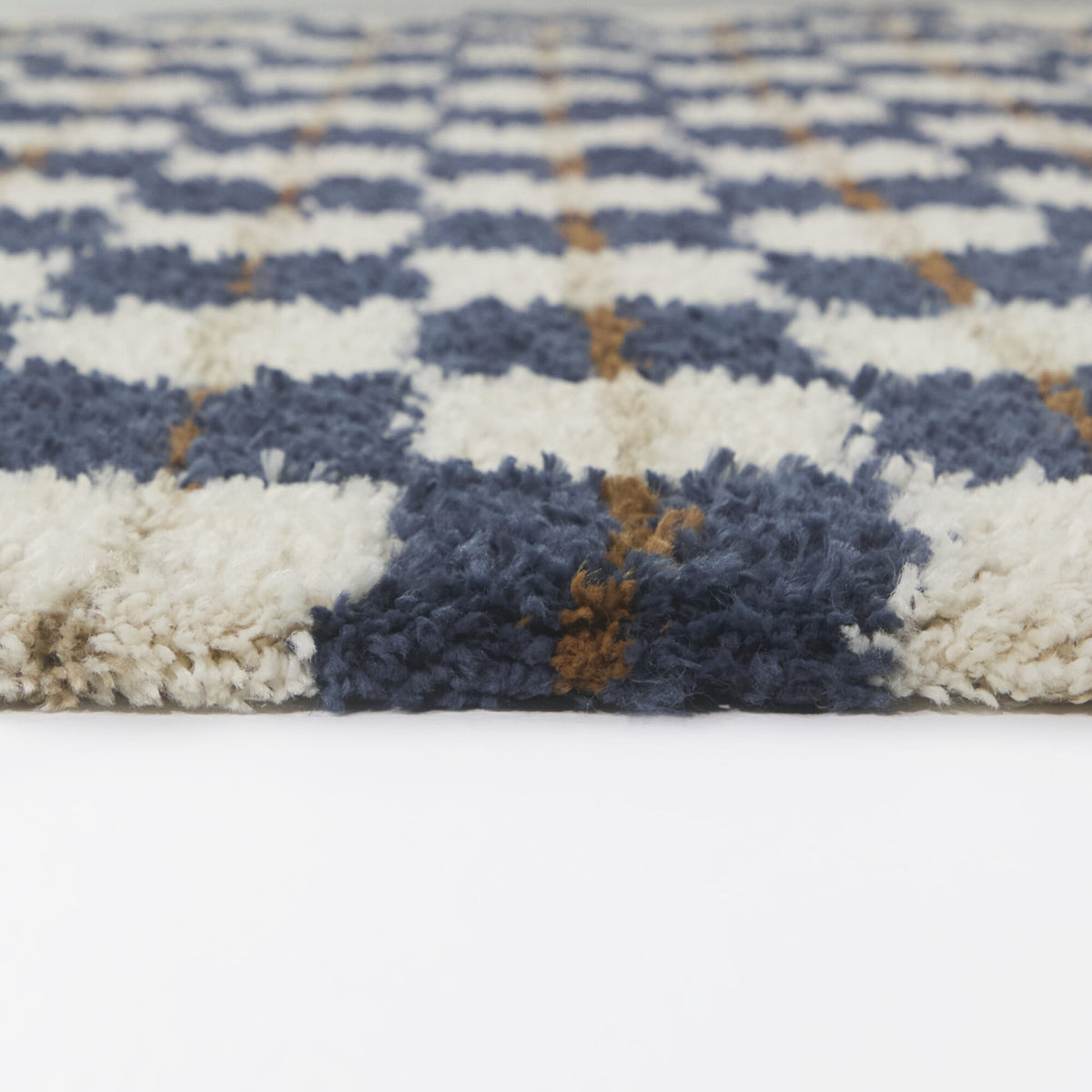 Bateman Modern Checkered Shag Area Rug