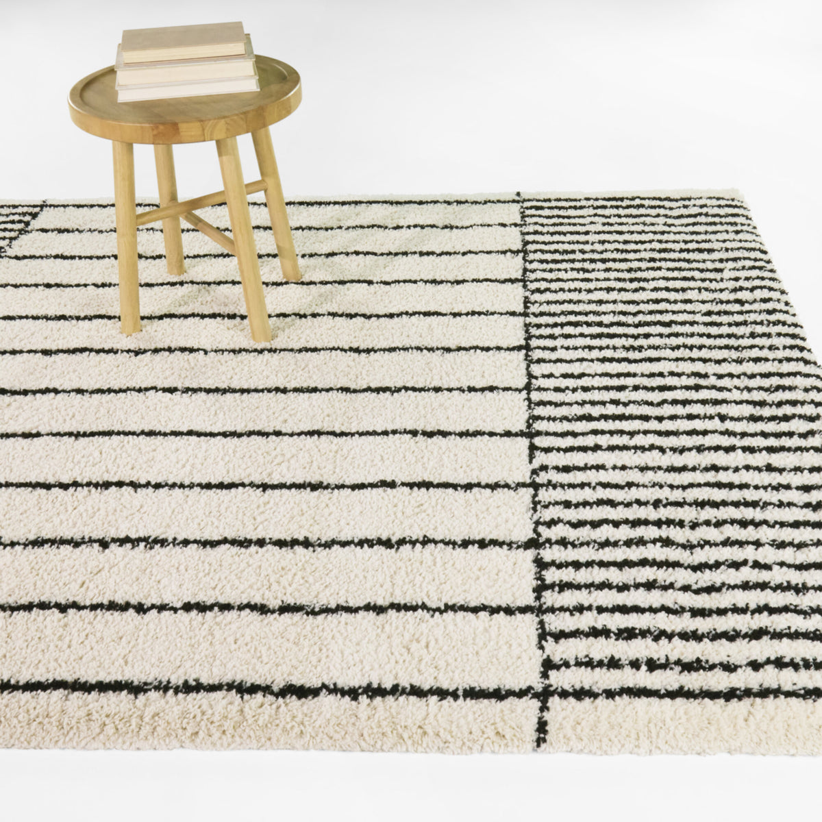 Modern Stripe Shag Area Rug