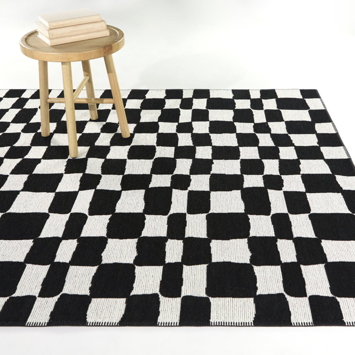Straker Abstract Checkered Area Rug