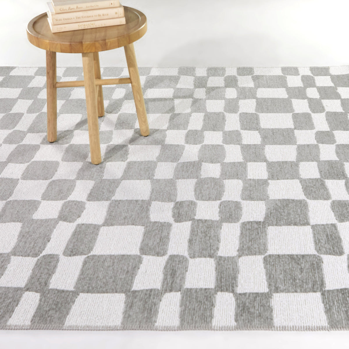 Straker Abstract Checkered Area Rug
