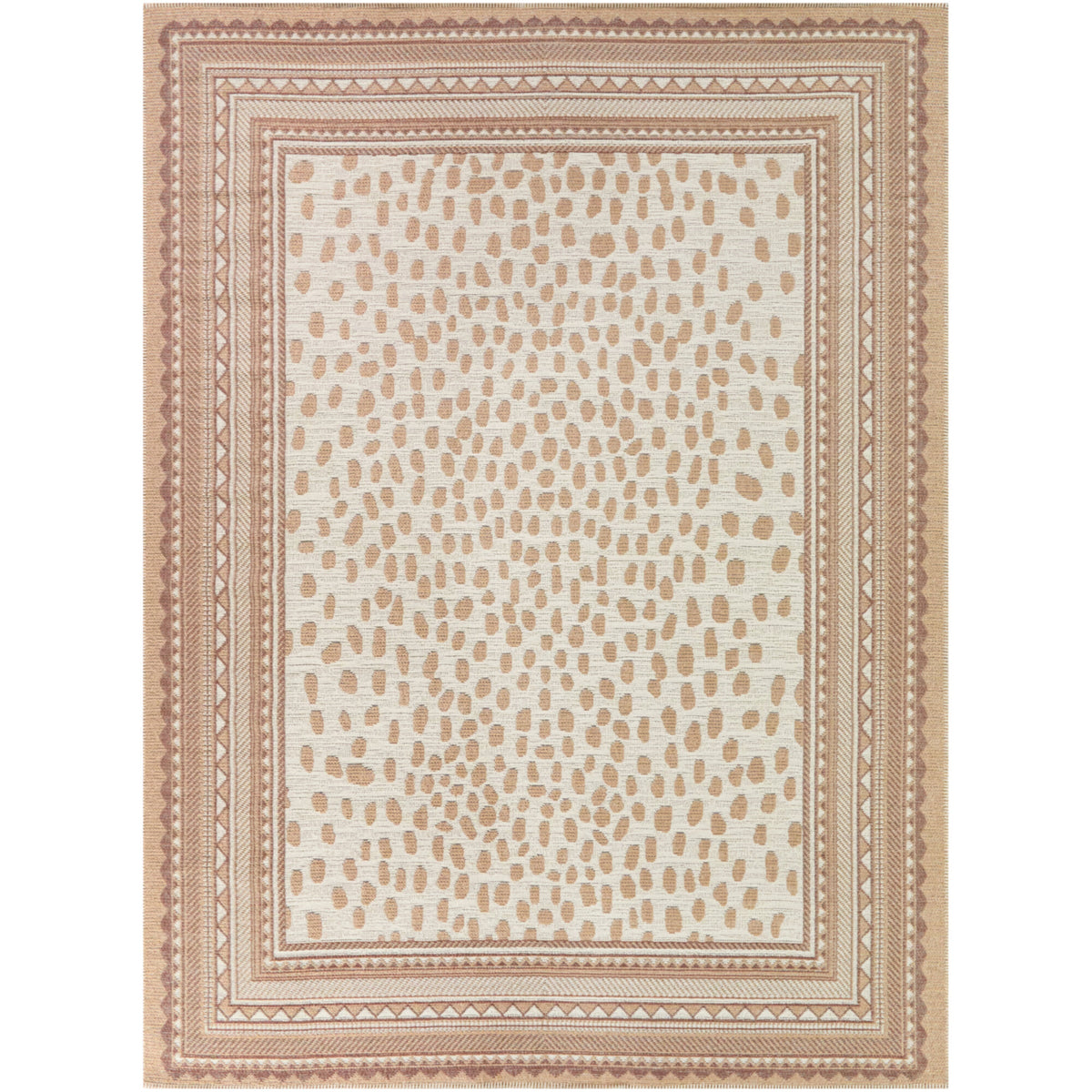 Amadeus Leopard Print Border Area Rug
