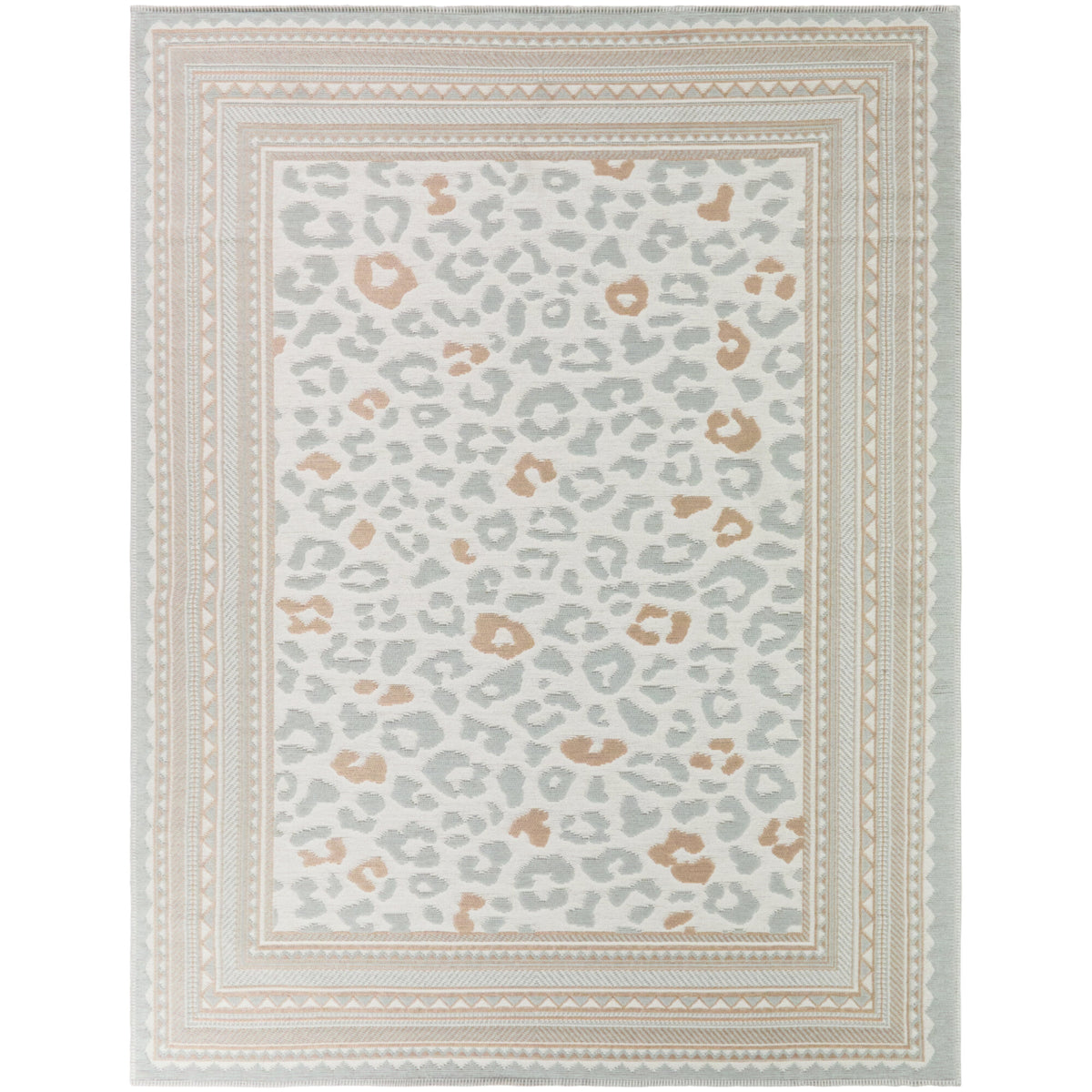 Lerambert Leopard Print Border Area Rug