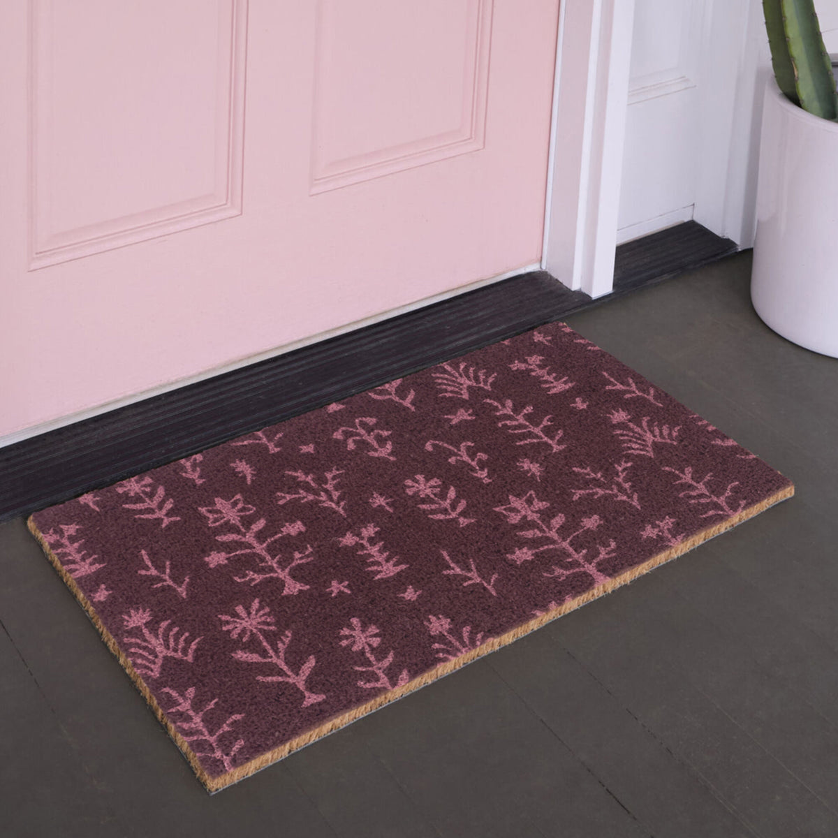 Block Print Floral Doormat