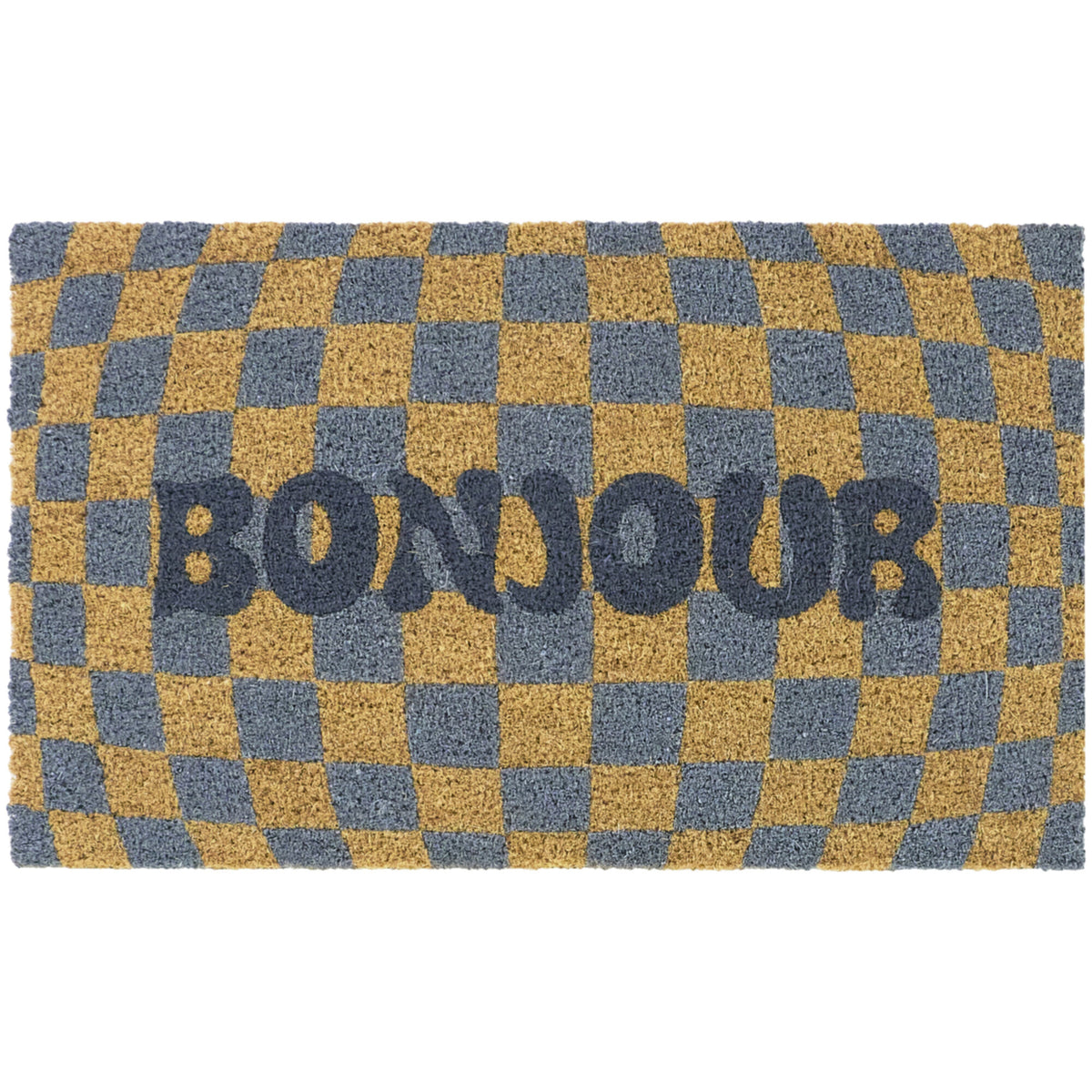 Bonjour Checkerboard Doormat