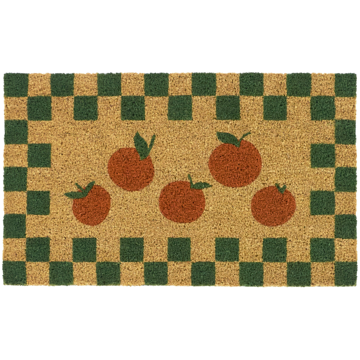 Orange Citrus Checkerboard Doormat