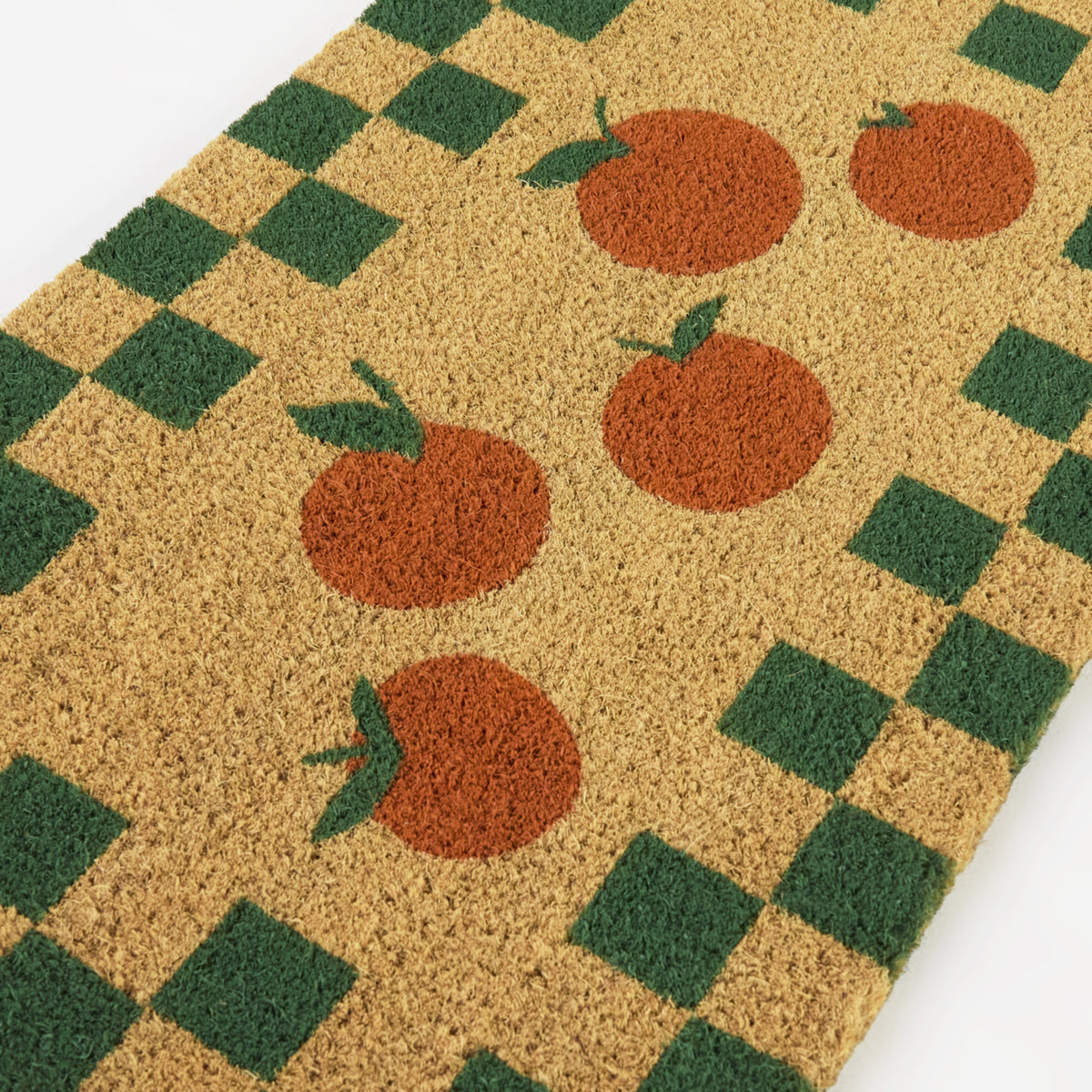 Orange Citrus Checkerboard Doormat