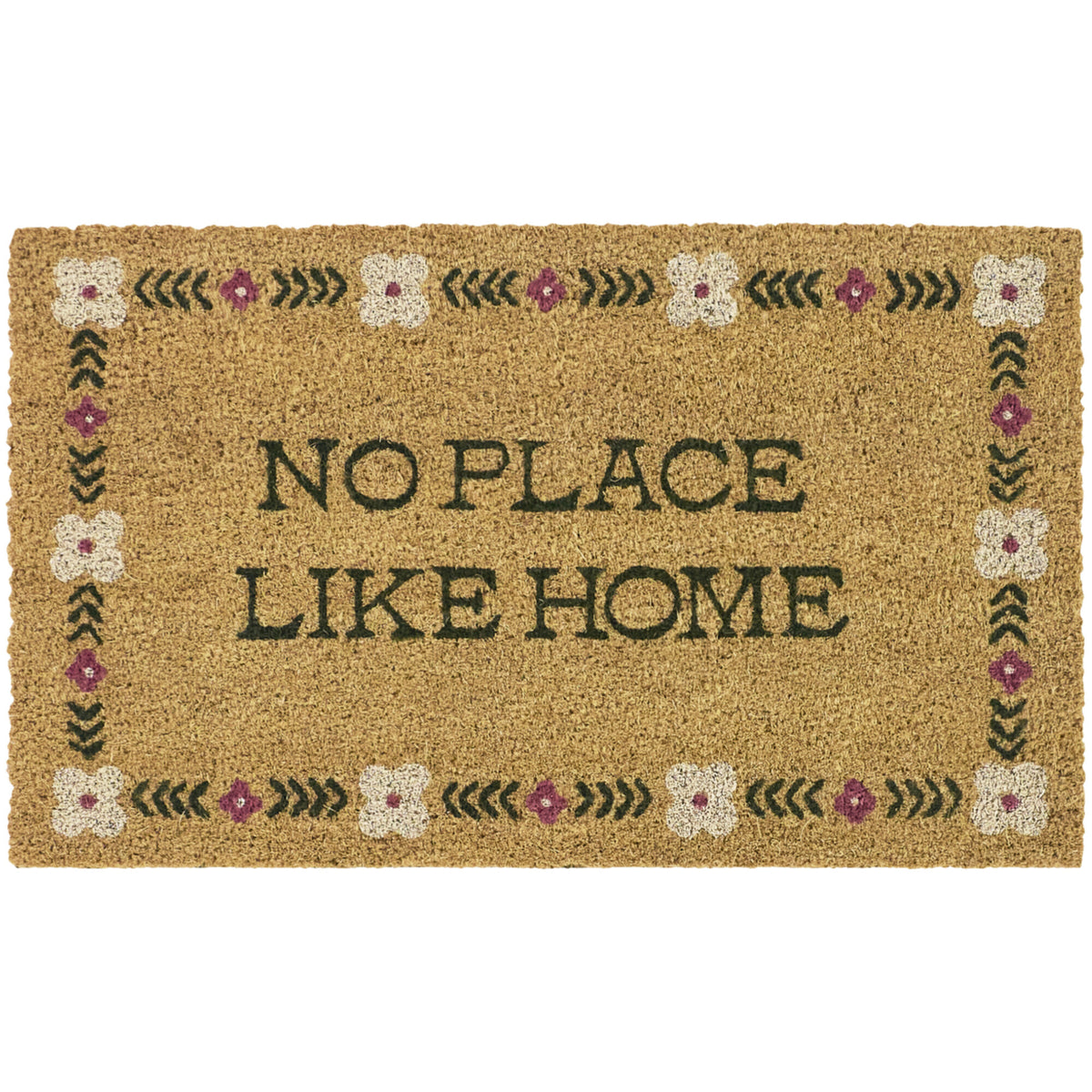 Floral No Place Like Home Doormat