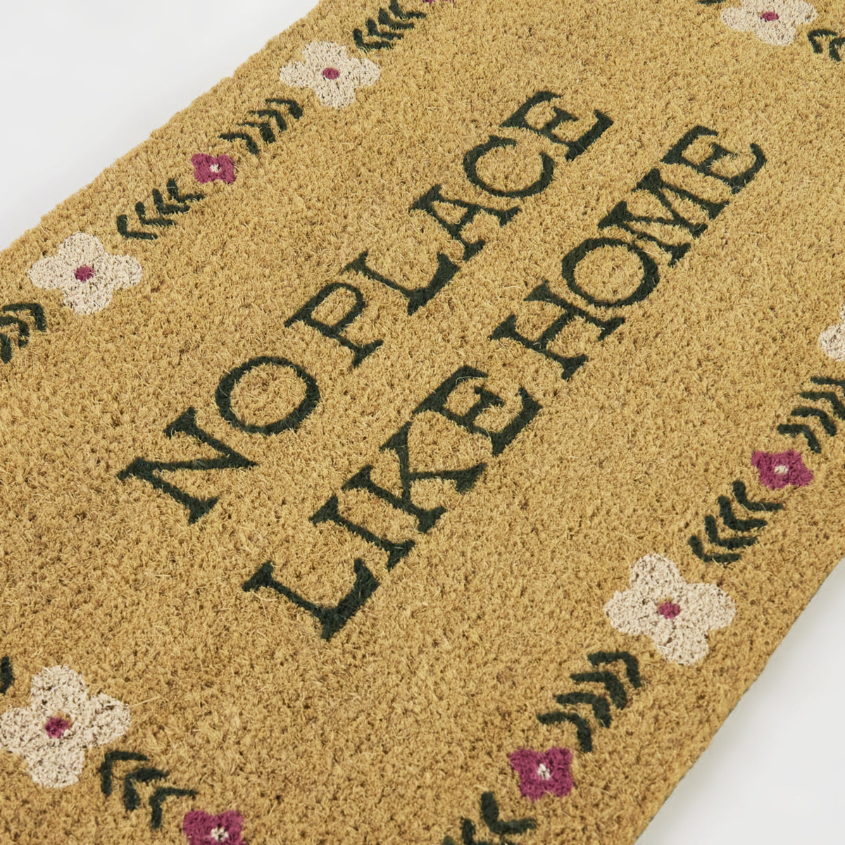 Floral No Place Like Home Doormat