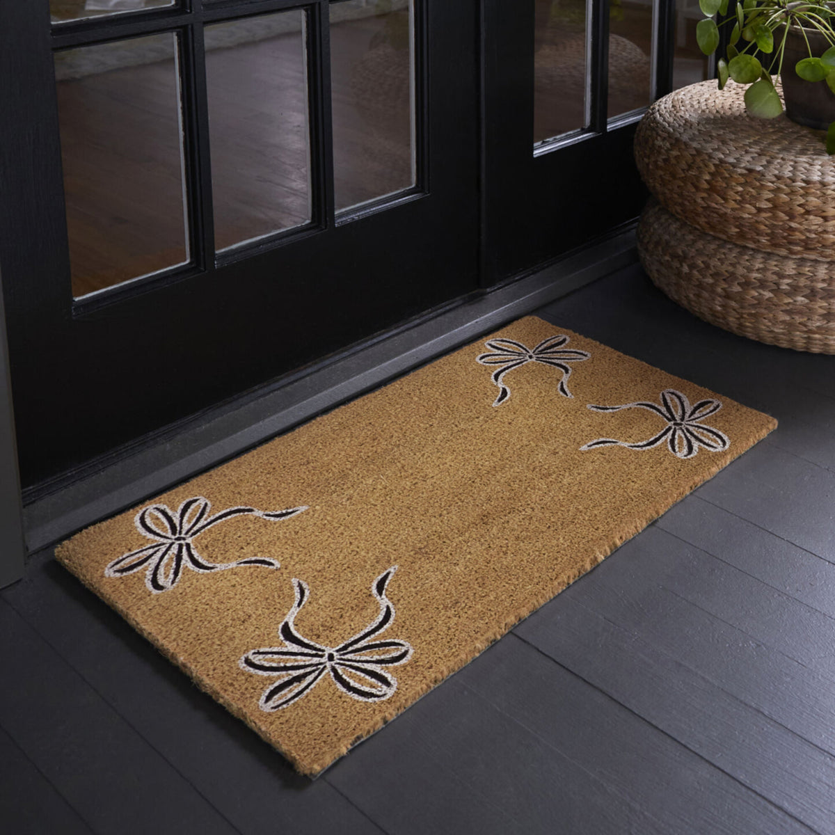 Black Ribbons Doormat