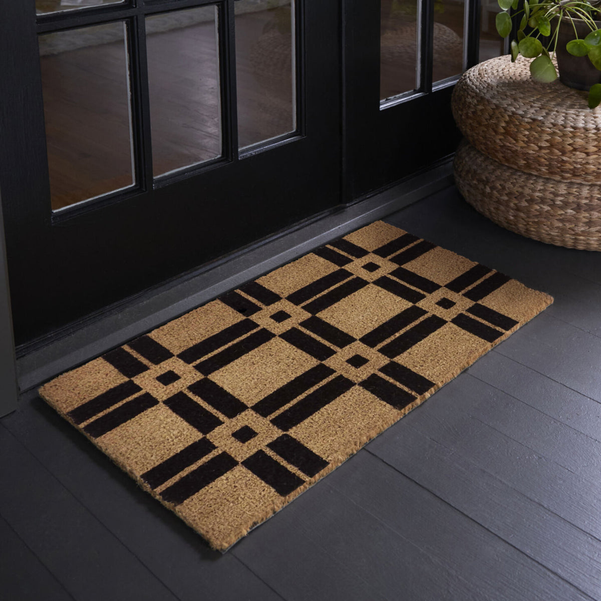 Black Classic Geo Doormat