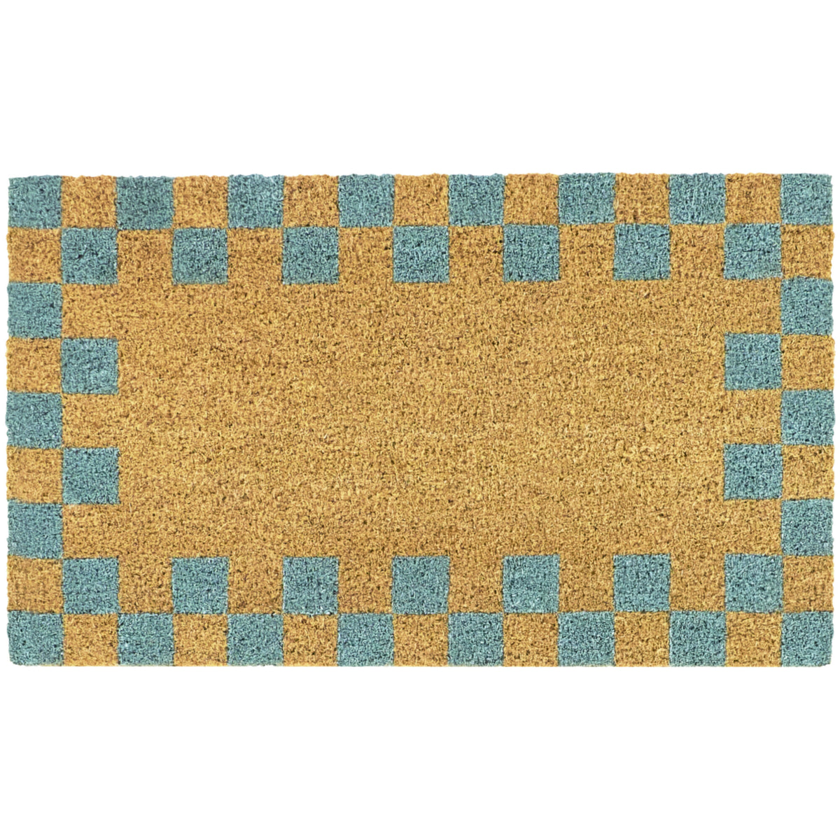 Blue Checkerboard Border Doormat