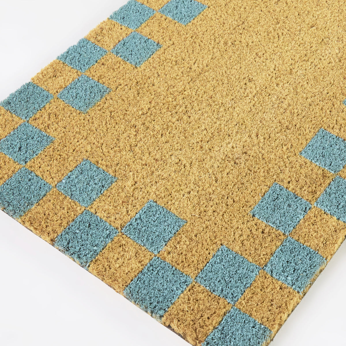 Blue Checkerboard Border Doormat