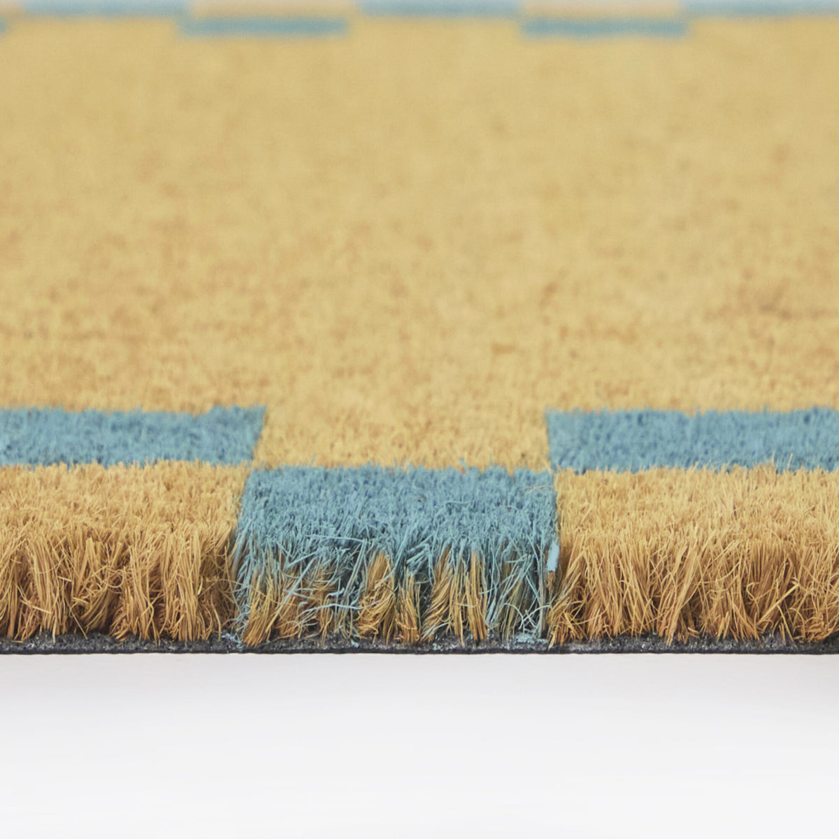 Blue Checkerboard Border Doormat