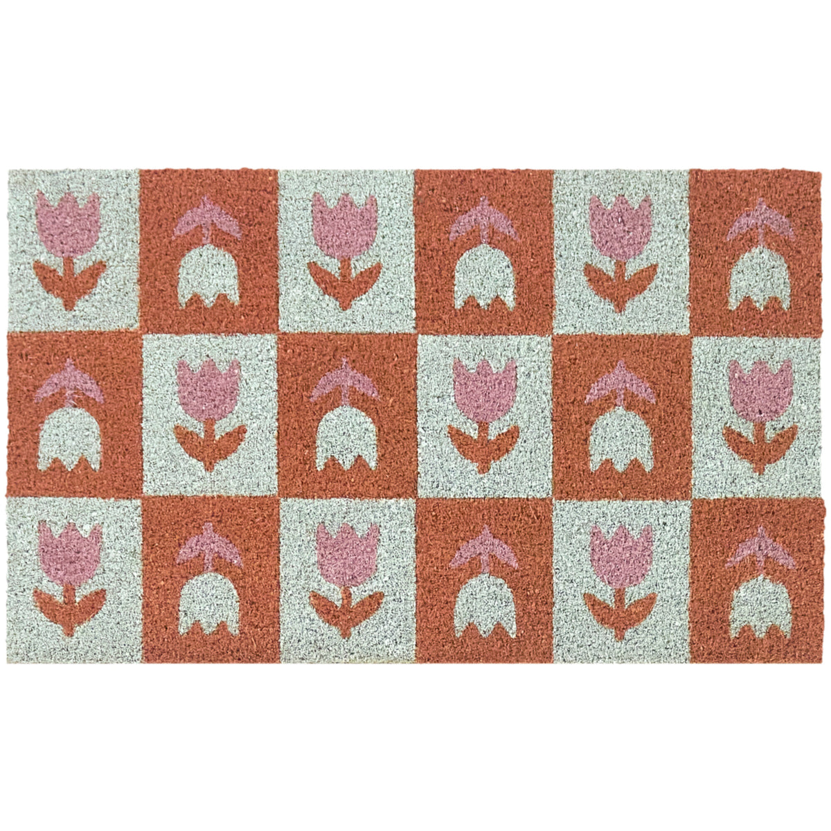 Check Flowers Doormat
