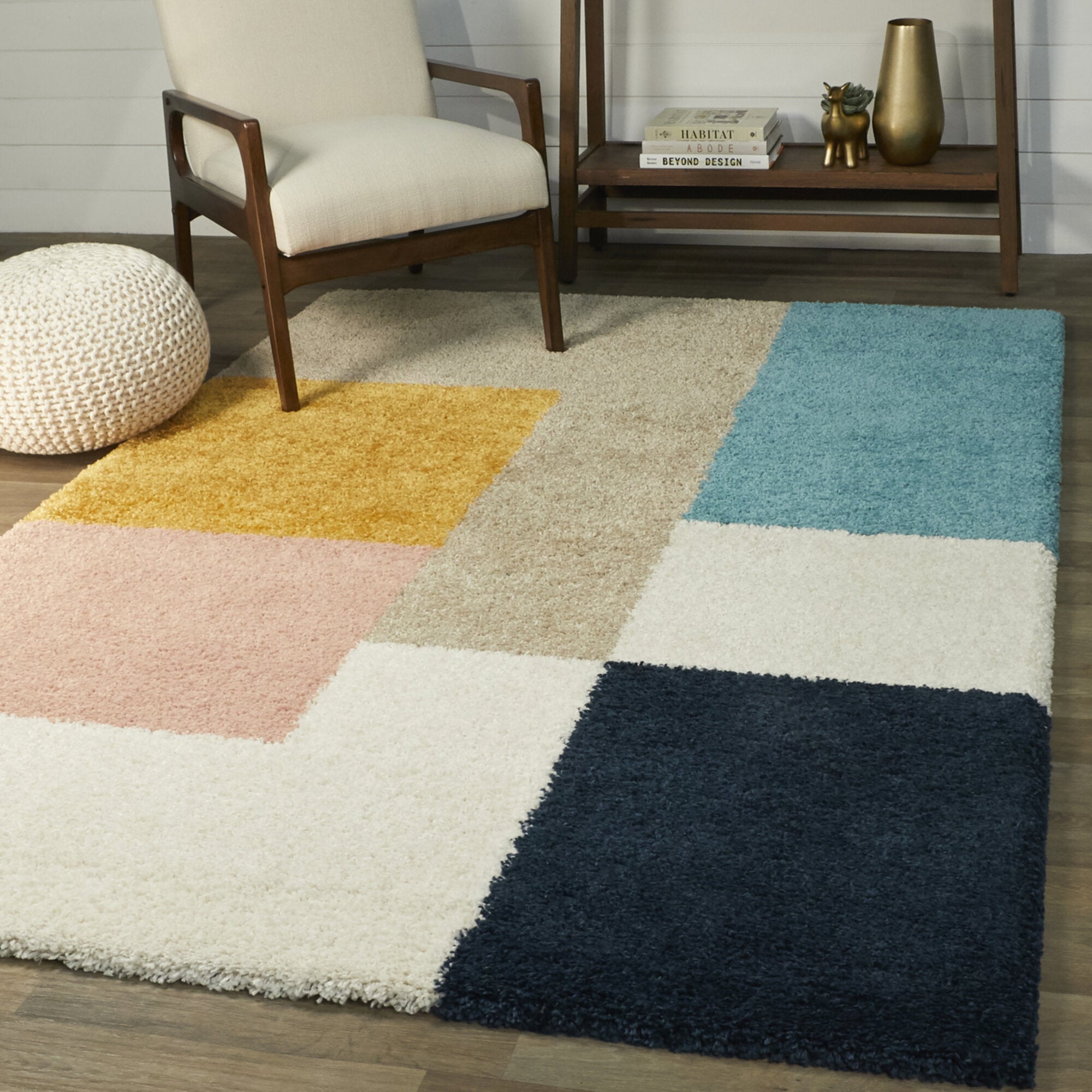 Joshua Color Block Shag Area Rug - Balta Rugs